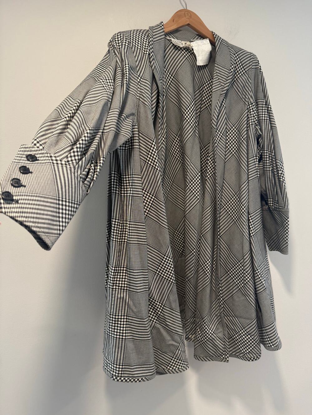 Emamuel Ungaro Parallele Rayon Open Jacket & Matching Skirt Black White Plaid JL